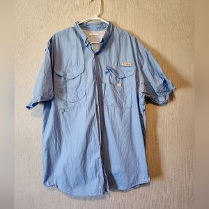 Columbia Sportswear Company light blue fishing shirt Size XL